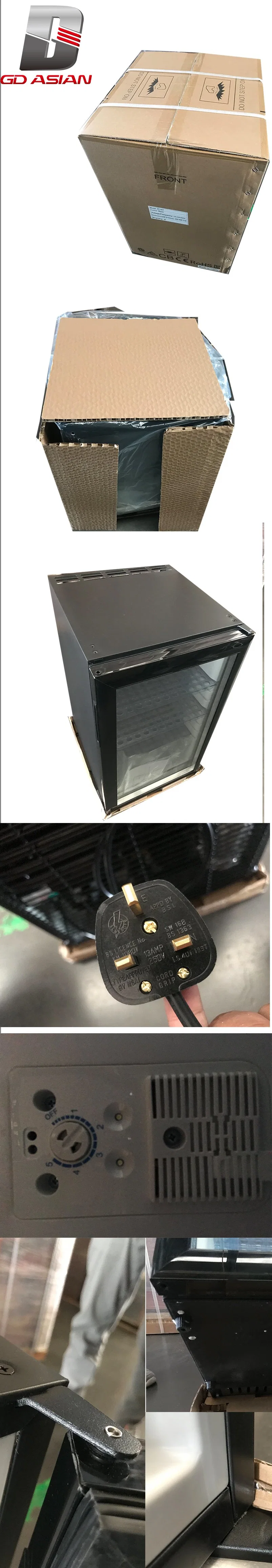 60L Glass Door Hotel Mini Absorption Refrigerator Minibar