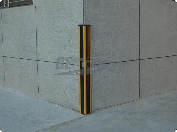 Black &amp; Yellow Rubber &amp; Steel Retainer Hospital Wall Corner Guard