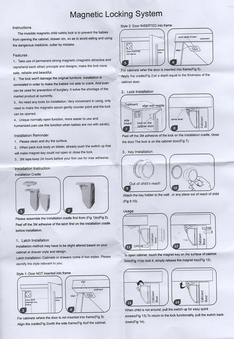 Magnetic Child Safety Drawer Locks for Cabinets and Drawers