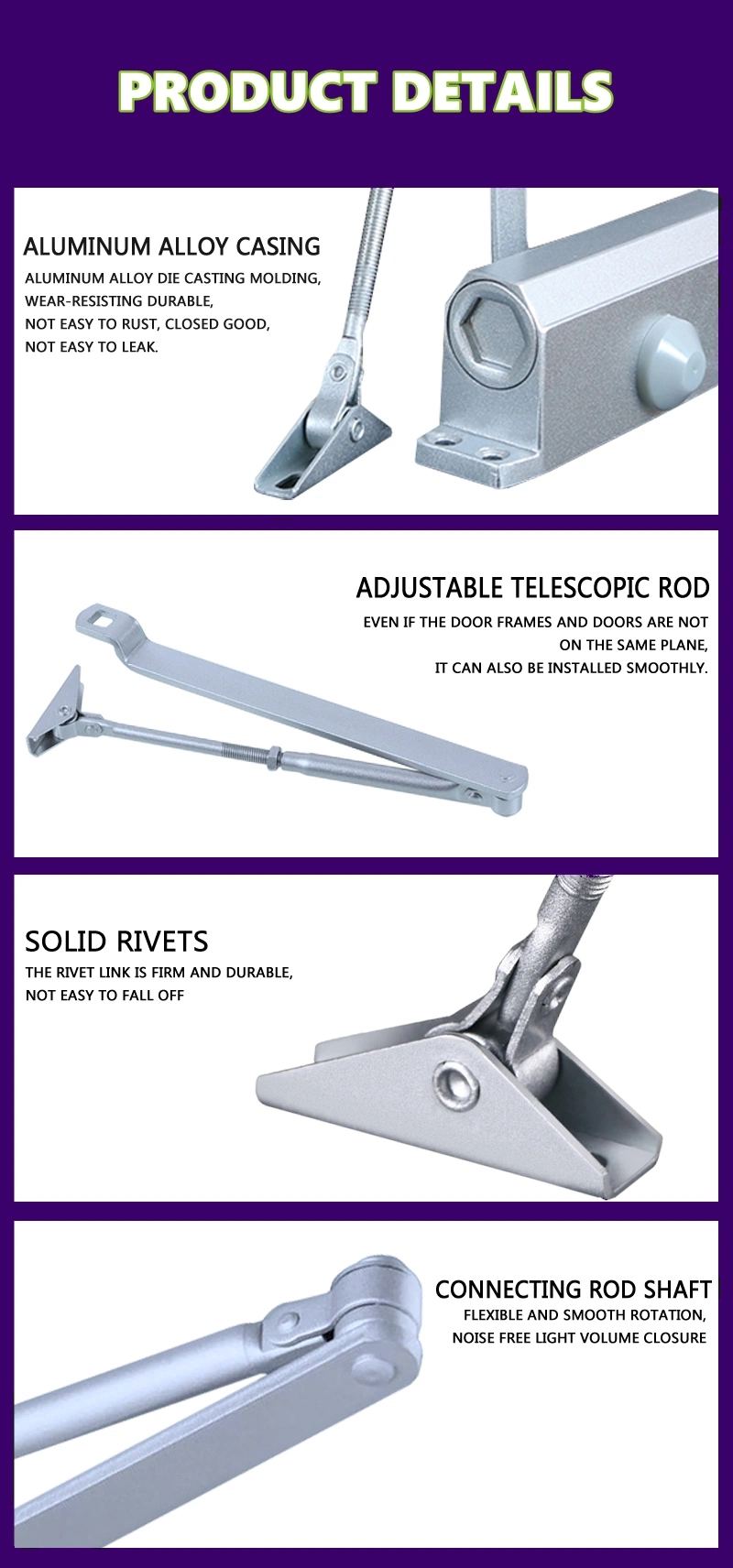 Manufacturer High Quality Commercial Modern Automatic Door Closer Door Catches