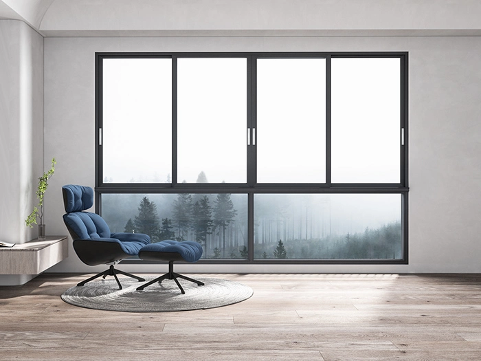 Aluminum Thermal Break Series Sliding Window Double Glazed Sliding Window with Screen Mesh