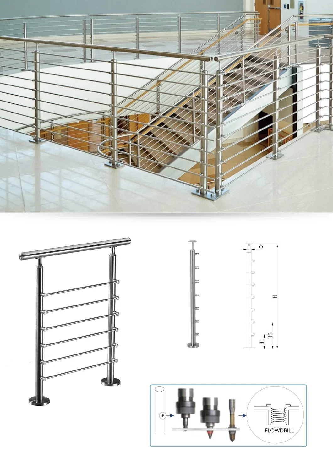 Overpass Sidewalk Swimming Pool Fence Baluster Glass Hardware Stair Railing