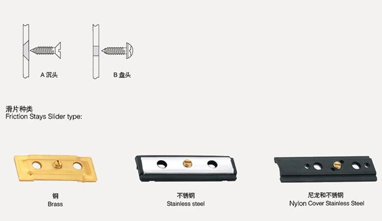 Stainless Steel 18mm Square Groove Casement Friction Stays Window Hinge