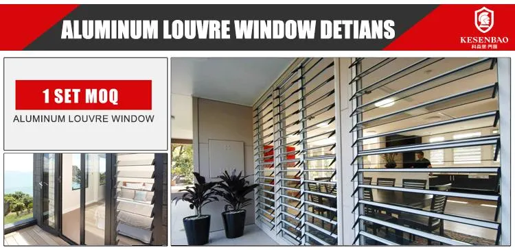 New Design Manual Ventilation Frosted Tempered Glass Aluminum Lourver Window