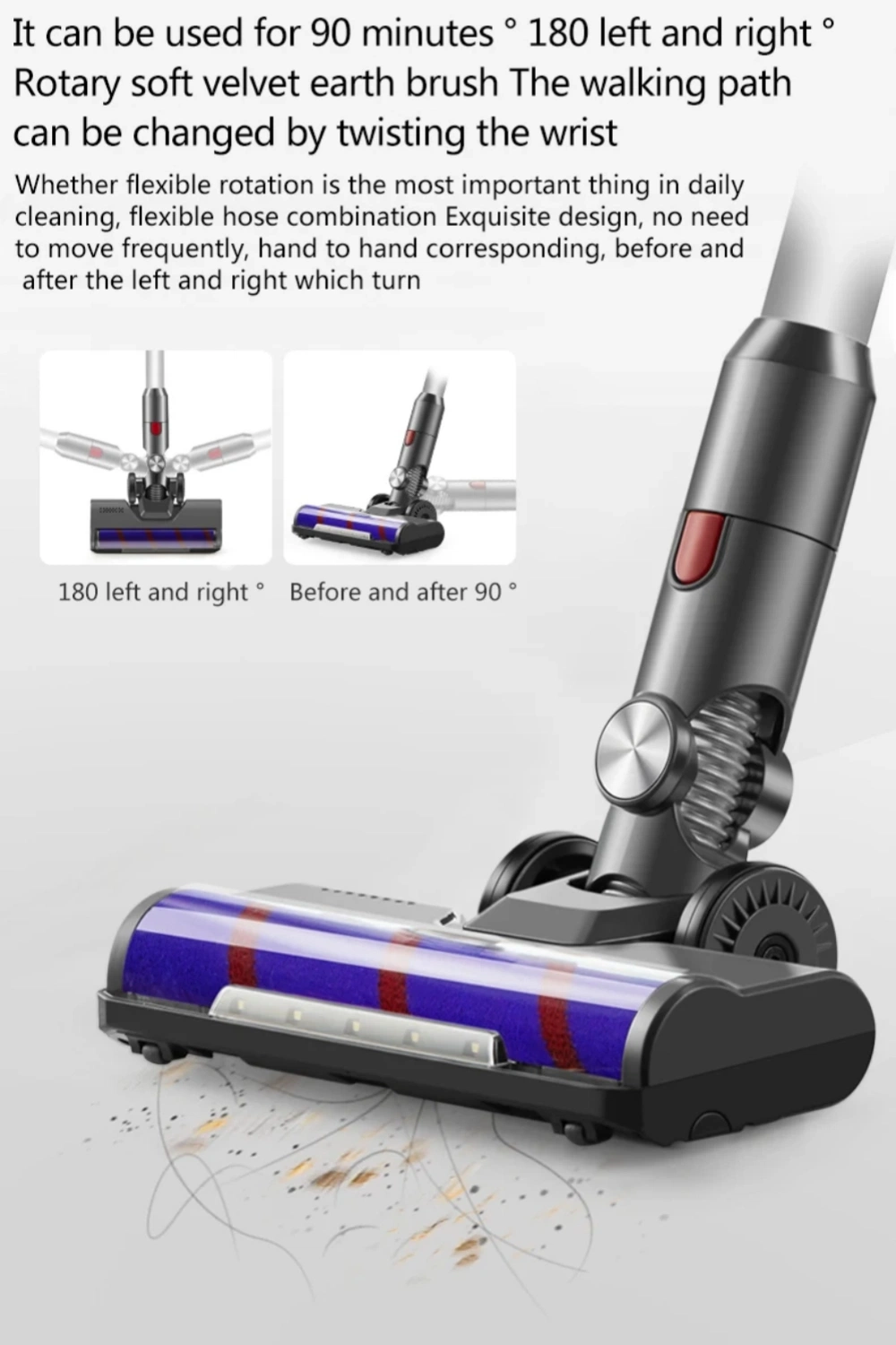 Portable Cordless Vacuum Cleaner for Hardwood Floors and Carpets