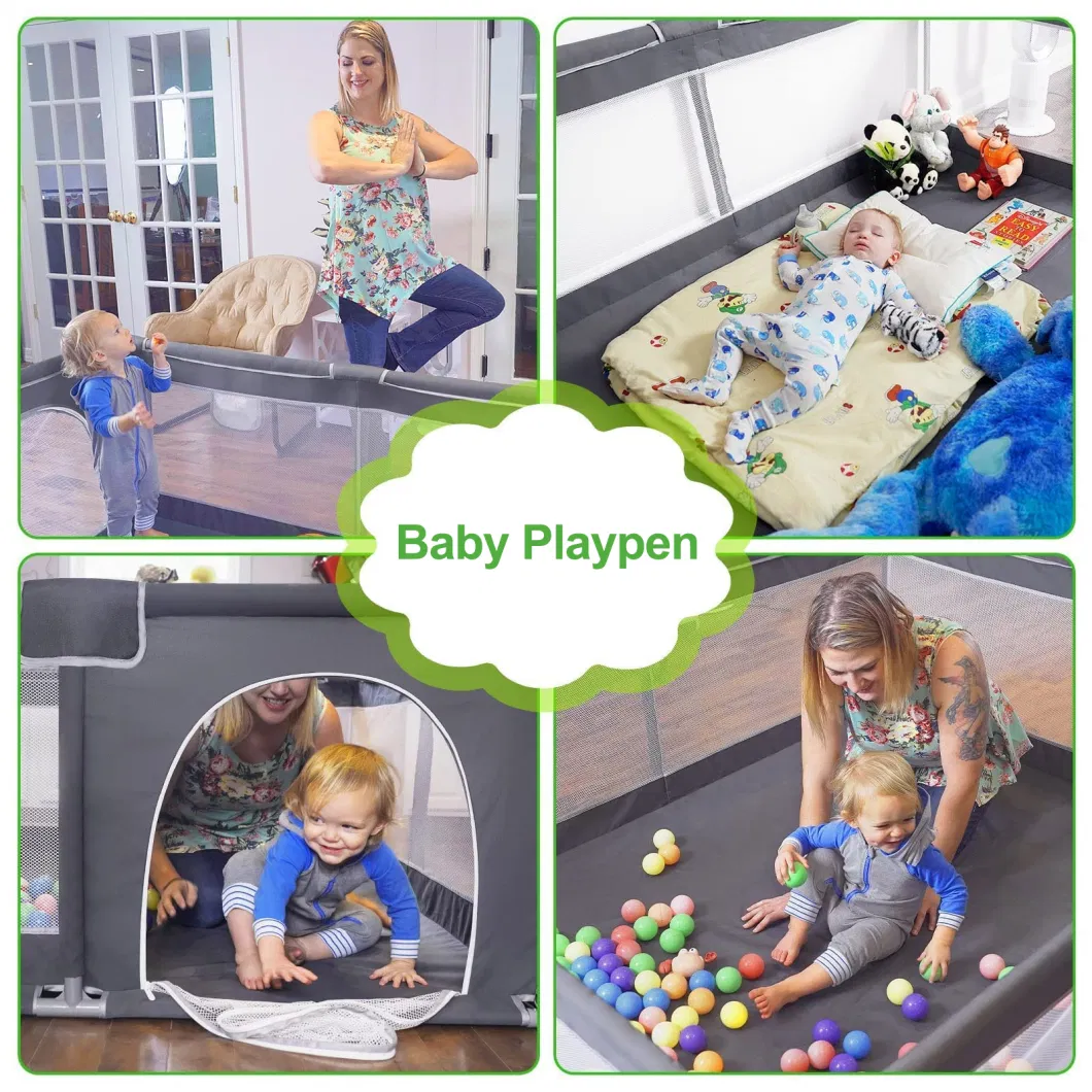 Large Foldable Portable Baby Trend Playpen Children&prime;s Safety Mesh Baby Playpens