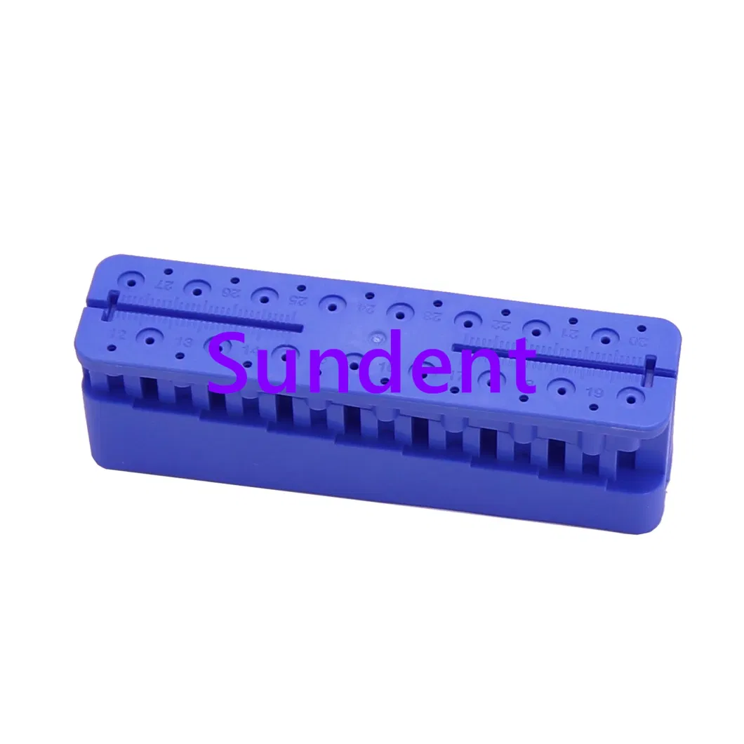 High Quality Dental No Disposable Plastic Endo Ruler / Endo Measuring Test Block with Blue Color