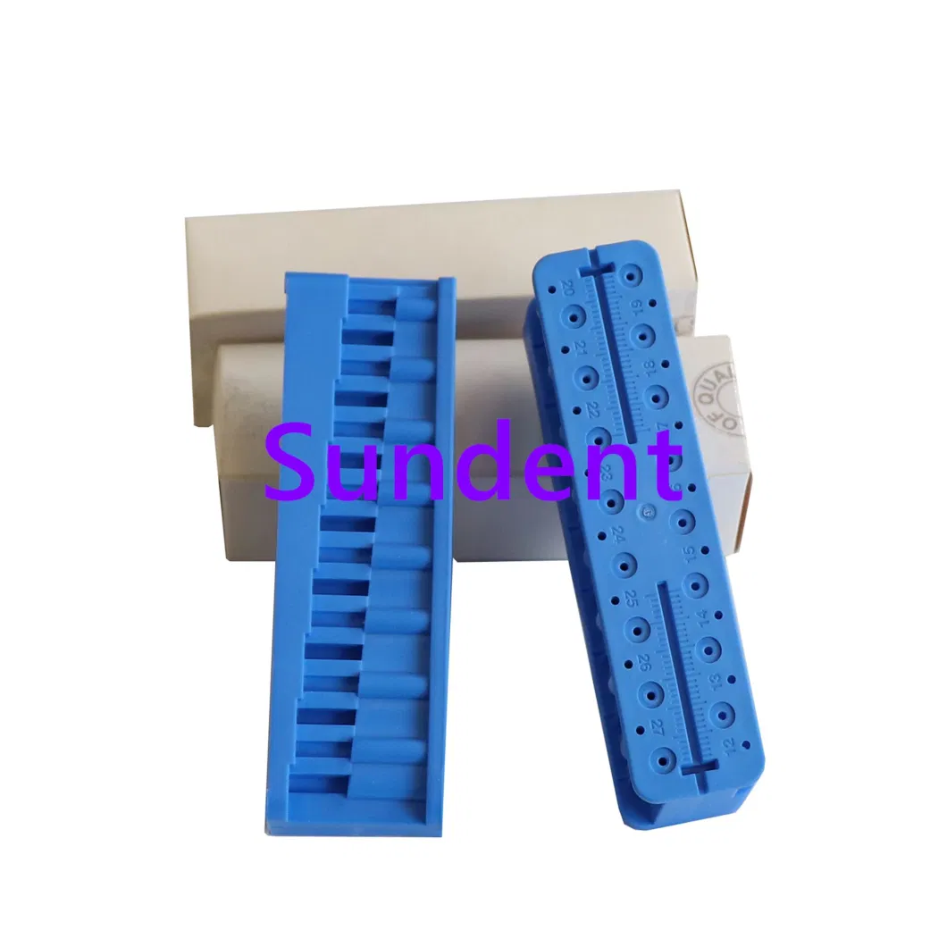 High Quality Dental No Disposable Plastic Endo Ruler / Endo Measuring Test Block with Blue Color