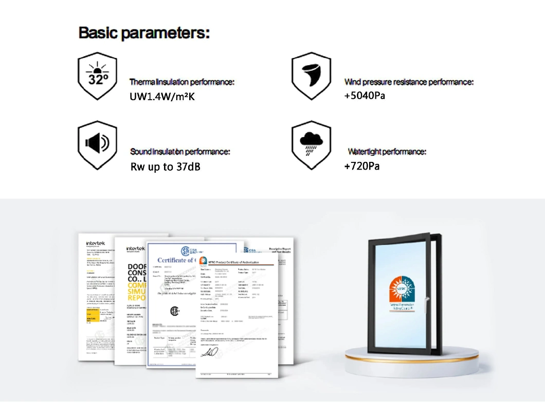 American Nfrc High Security Modern Design Aluminum Profile Frame Thermal Break Low-E Laminated Glass Aluminium Casement Window