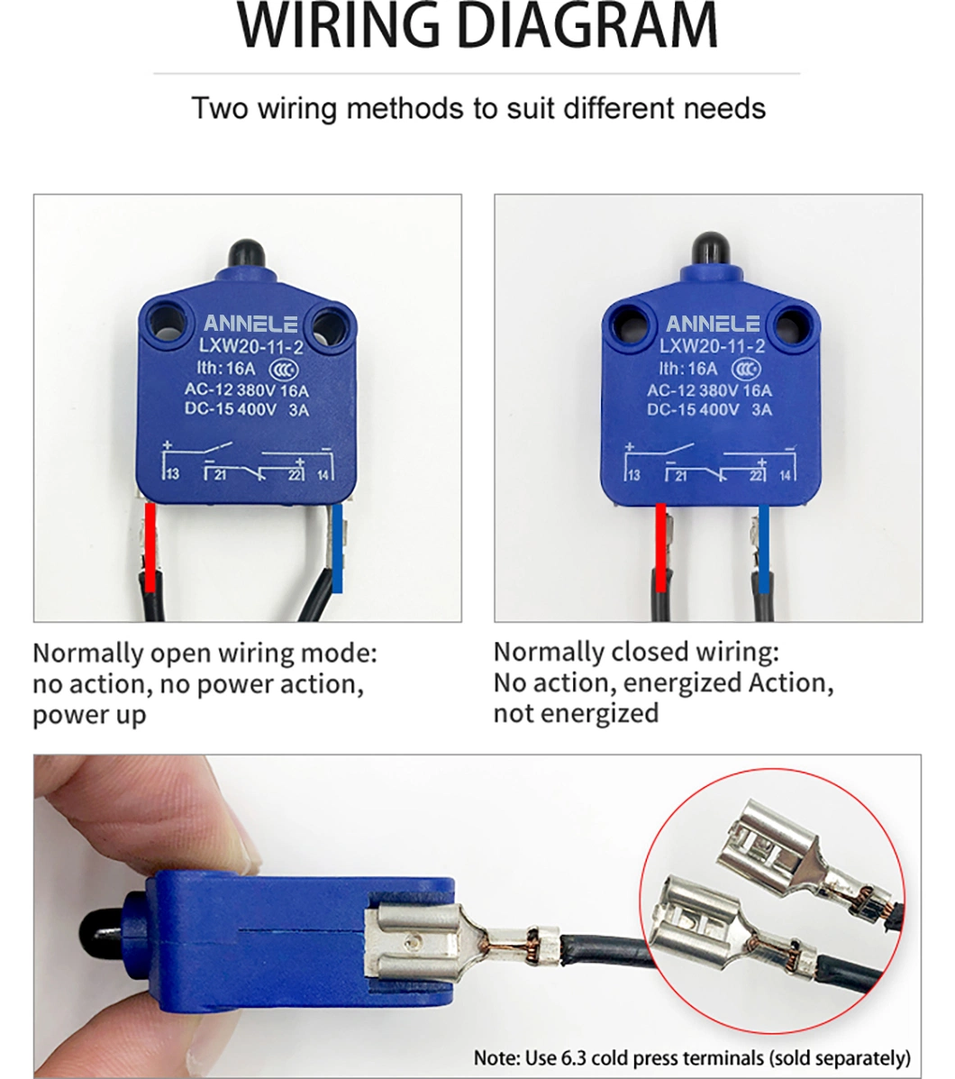 Lxw20 Customized Length Button Plunger Mini Type 4 Pins Silver Alloy Solder Terminal Magnetic Micro Switch