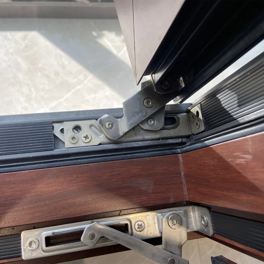 New Balcony Aluminium Metal Wood Hurricane Impact Resistant Grill Design Reflective Glass Double Glazed Louver French Fixed Sliding Casement Window