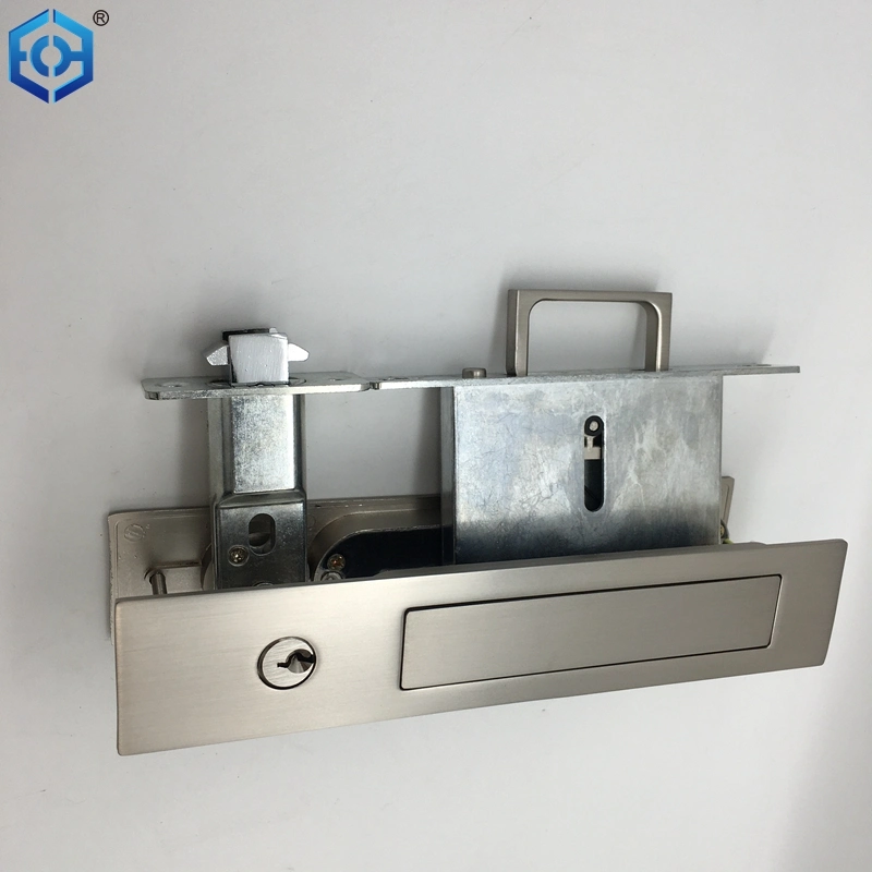 Zinc Alloy Invisible Recessed Handle Pocket Sliding Door Lock with 3 Keys