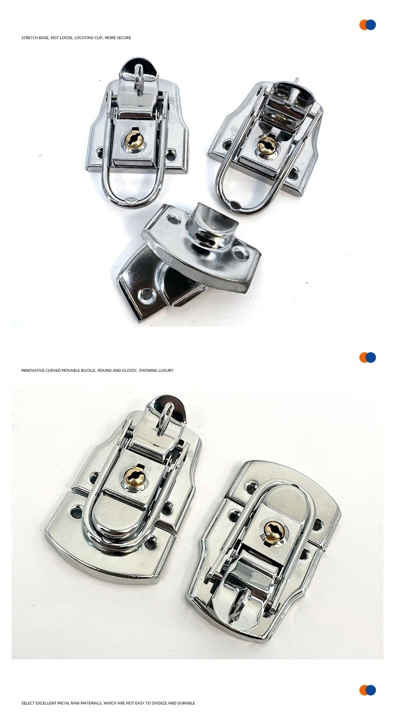 Safety Cabinet Box Square Lock with Key Spring Latch Catch Toggle Locks Metal Hasp for Sliding Door Window Hardware