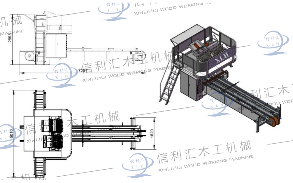 Full Automatic Plywood Pallet Block Making Machine Palletsquare Wood Foot Block Cutting Machine Shelf Card Board Stack Block Wooden Pallet Automatic Production