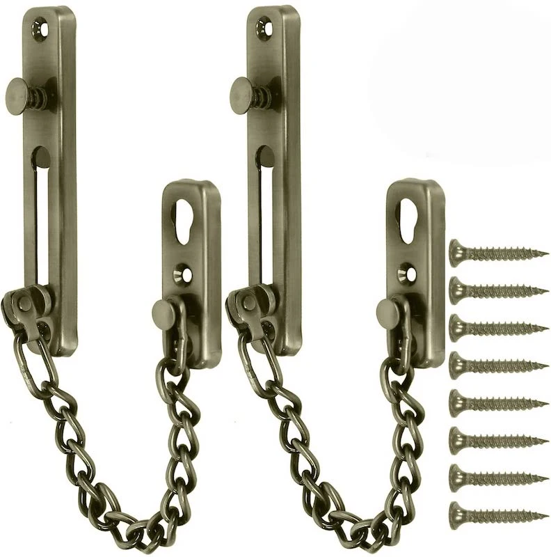 Latch Door Lock Gate Stainless Steel Metal Safety Chain