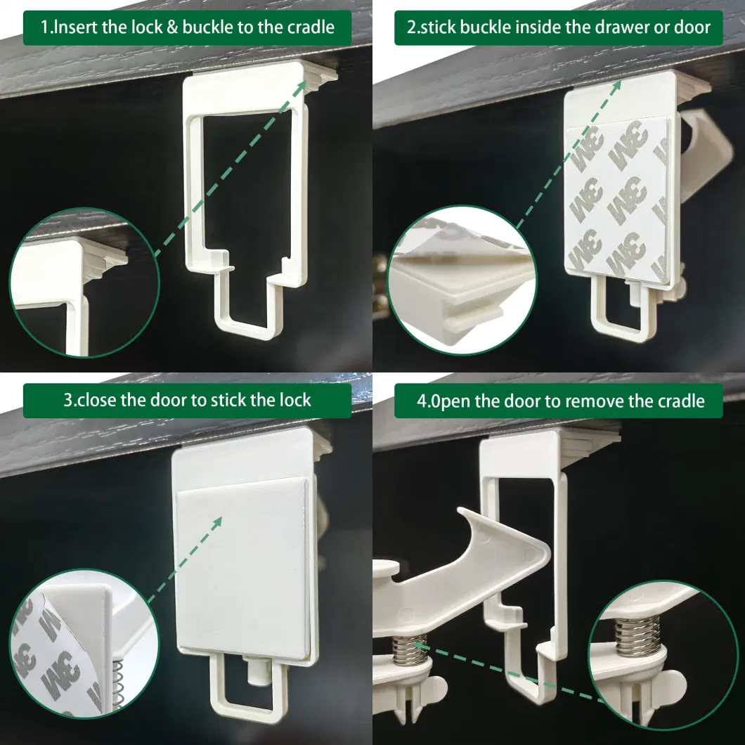 Easy Installation Baby Safety Cabinet Locks Latches Proofing Adhesive Cabinets Drawer Lock