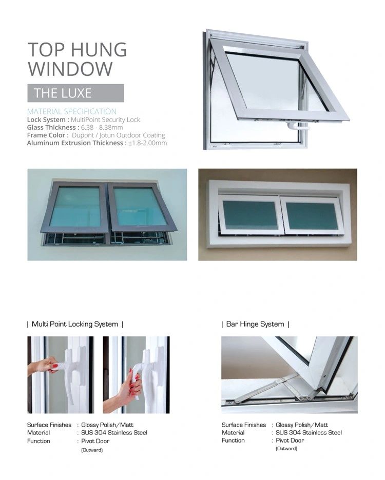 Australia As2047 Standard Individual Series Aluminum Awning Sliding Casement Round Double Glass Aluminium Window