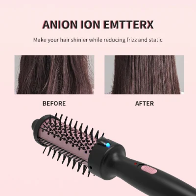 Curling Iron Brush Heating Roller Brush Ionic Thermal Round Brush for Loose Curl