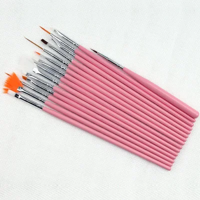 15PCS/Set Nail Brush Acrylic Liquid Powder Carving Gel Brush