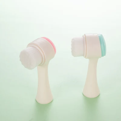 Hot Selling Product Portable ABS PVC Box Double Headed Face Washing Brush