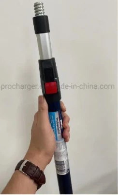 Professional 3 Meter 2 Section Dark Blue Fiberglass Extension Pole with Red Button Lock