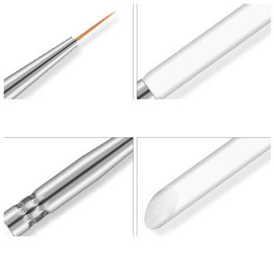 3PCS/Set Kolinsky Acrylic Nail Brush Thin Nail Liner Brush UV Gel Drawing Painting Pen