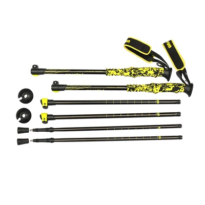 Lightweight Collapsible Walking Stick Folding Trekking Poles Hiking Poles with Extended Down Cork Grip for Hiking Women Kids