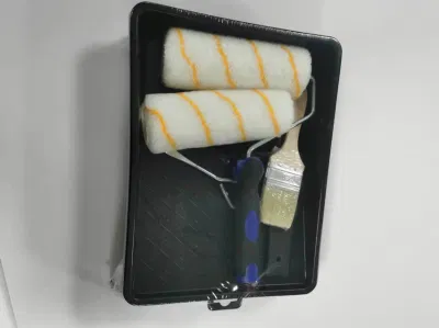 Good Quality 7 Inch Acrylic Fabric with Plastic Handle and Paint Plastic Tray Paint Roller 7 Sets