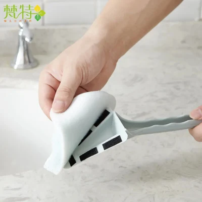 Domestic Utility Long Handle Triangle Sponge Floor Brush, Can Be Used for Ceramic Tile Cleaning Brush and Toilet Toilet Brush