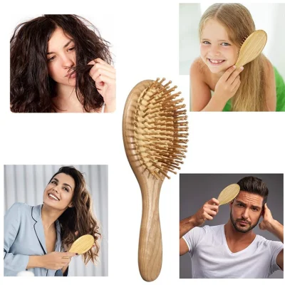 22mm Eco Friendly Oval Shampo Natural Babmoo Paddle Hair Brush Bathroom Accessories