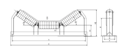 Painting Iron Roller Belt Conveyor Idler Bracket Adjustable Paint Roller Frame of Industries Components