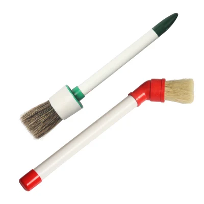 Wooden Handle Round Tip Paint Brush Set Bristle Round Brush Tool Template DIY Car Lubricant Applicator