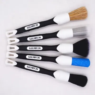 5 Pieces Car Detailing Brush Set, Car Interior Cleaning Kit, Different Sizes Automotive Detail Brushes Perfect for Auto
