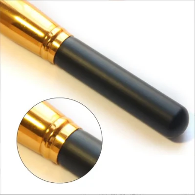 Oblique Round Head Gold Aluminum Tube Solid Wood Handle Single Brush