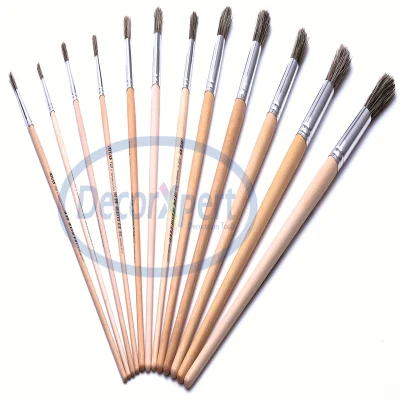 Artist Brush Blanch White Bristle with Wooden Handle