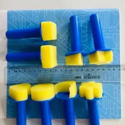 Seals DIY Stamp Plastic Handle Paint Brush for Children Graffiti and Painting Sponge