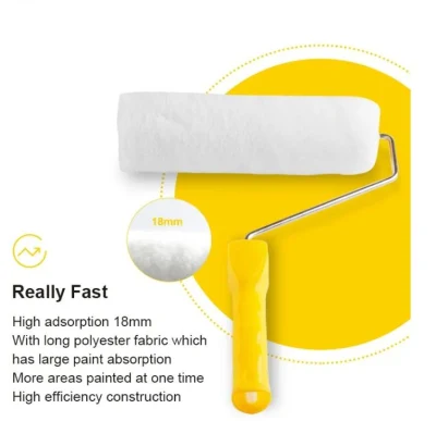Polyester Fabric 18mm Nap Large Paint Absorption Customized 9&prime;&prime; Paint Roller for for Large Painting Interior DIY