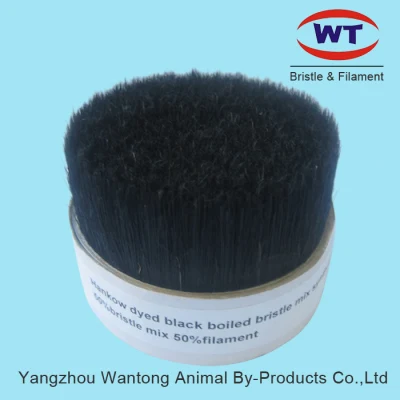 Grey Boiled Bristles Mixed with Synthetic Polyester Pet PBT Tapered Filaments for Paint Brushes Making