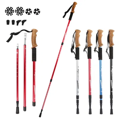 Wholesale Outdoor Ultra-Light Carbon Trekking Pole Telescopic Folding Ultra-Light Trekking Pole Outdoor Camping Equipment