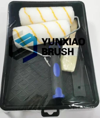 Good Quality 7 Inch Acrylic Fabric with Plastic Handle and Paint Plastic Tray Paint Roller 7 Sets