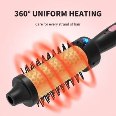 Curling Iron Brush Heating Roller Brush Ionic Thermal Round Brush for Loose Curl
