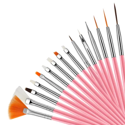 15PCS/Set Nail Brush Acrylic Liquid Powder Carving Gel Brush