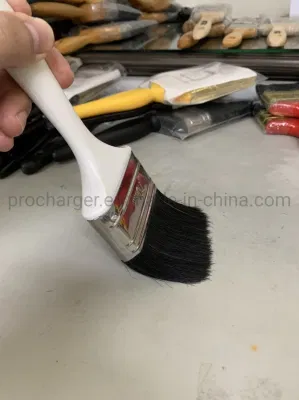 #650 Flat Paint Brush with Plastic Handle and Synthetic Black Bristle