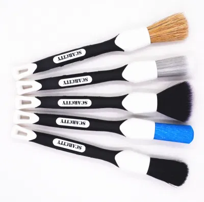 Car Detailing Wash Brush Kit Cleaning Boar Hair Brush Auto Detail Tools Product Wheel Dashboard Brush