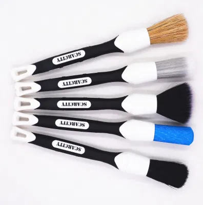 Car Detailing Wash Brush Kit Cleaning Boar Hair Brush Auto Detail Tools Product Wheel Dashboard Brush