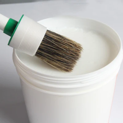 Wooden Handle Round Tip Paint Brush Set Bristle Round Brush Tool Template DIY Car Lubricant Applicator