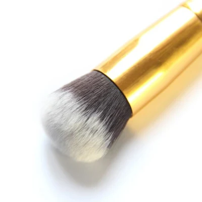 Oblique Round Head Gold Aluminum Tube Solid Wood Handle Single Brush