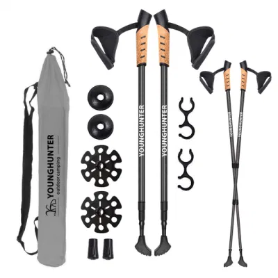 Adjustable Alpenstock Walking Stick Anti-Skid Telescopic Aluminum Hiking Stick Lightweight Mountaineering Cane Trekking Poles