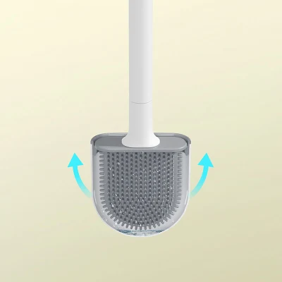 New Toilet Brush Black Wall Mounted Silicone Toilet Brush and Holder Set