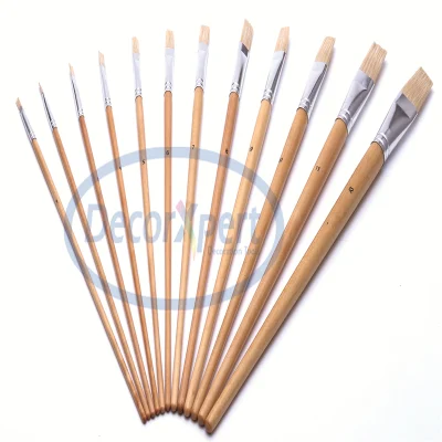 Artist Brush Blanch White Bristle with Wooden Handle